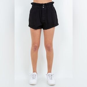 American Bazi High Waist Paper Bag Shorts